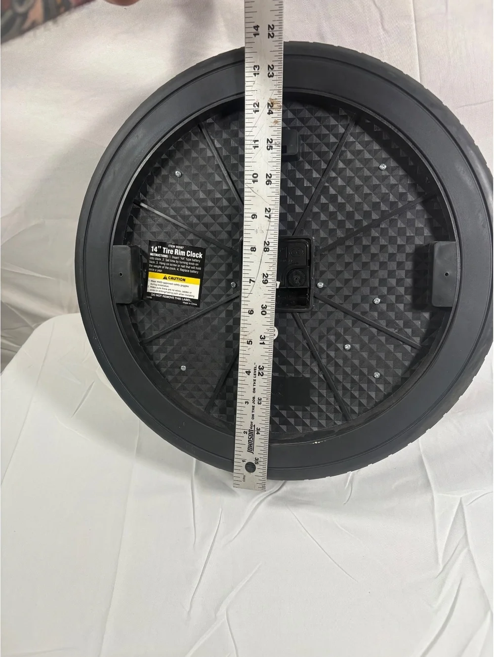 14 Inch Tire Rim Wall Clock with Wrench Hands